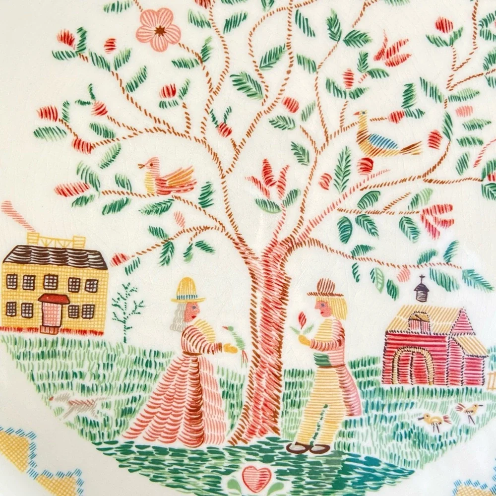 Villeroy & Boch American Sampler Luxembourg luncheon plate village scene vintage